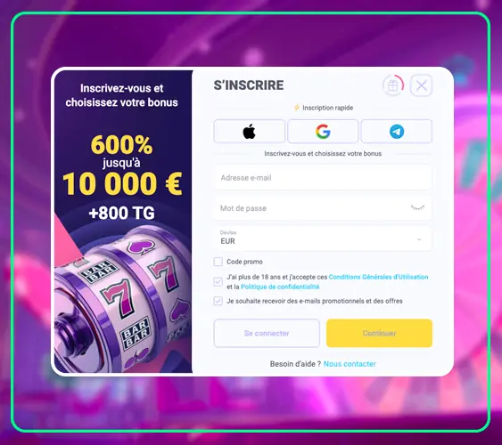 Formulaire d'inscription